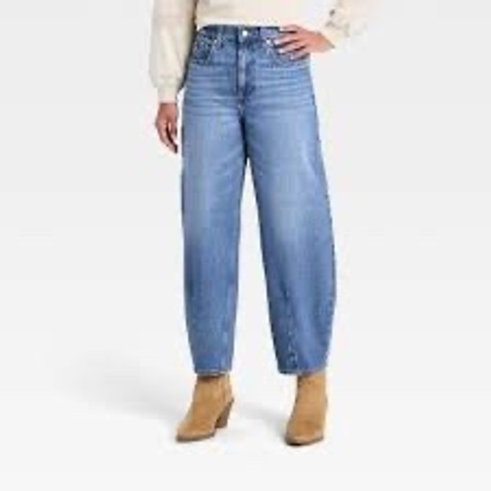 KBB by Kahlana Barfield Brown Target High Rise Barrel Leg Jeans Blue‎ Denim 10